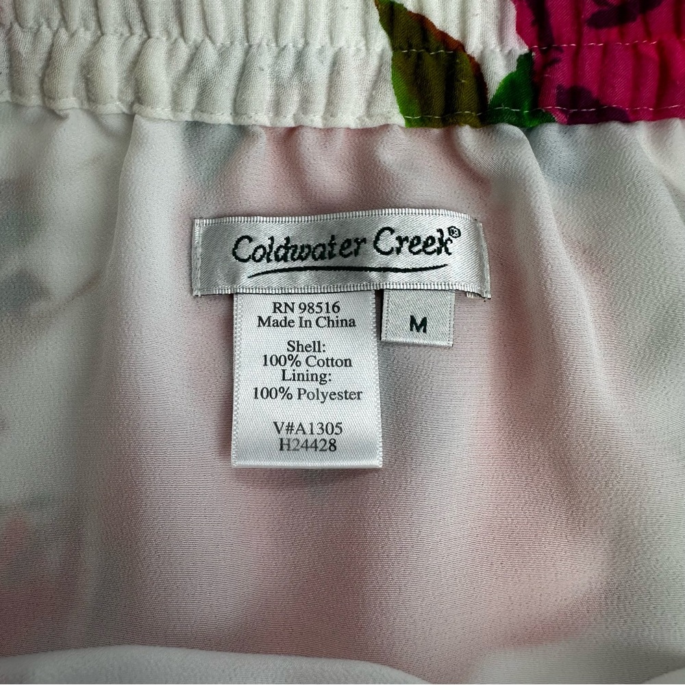 White Floral Maxi Skirt with Red & Pink Blooms - Picture 6 of 11